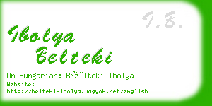 ibolya belteki business card